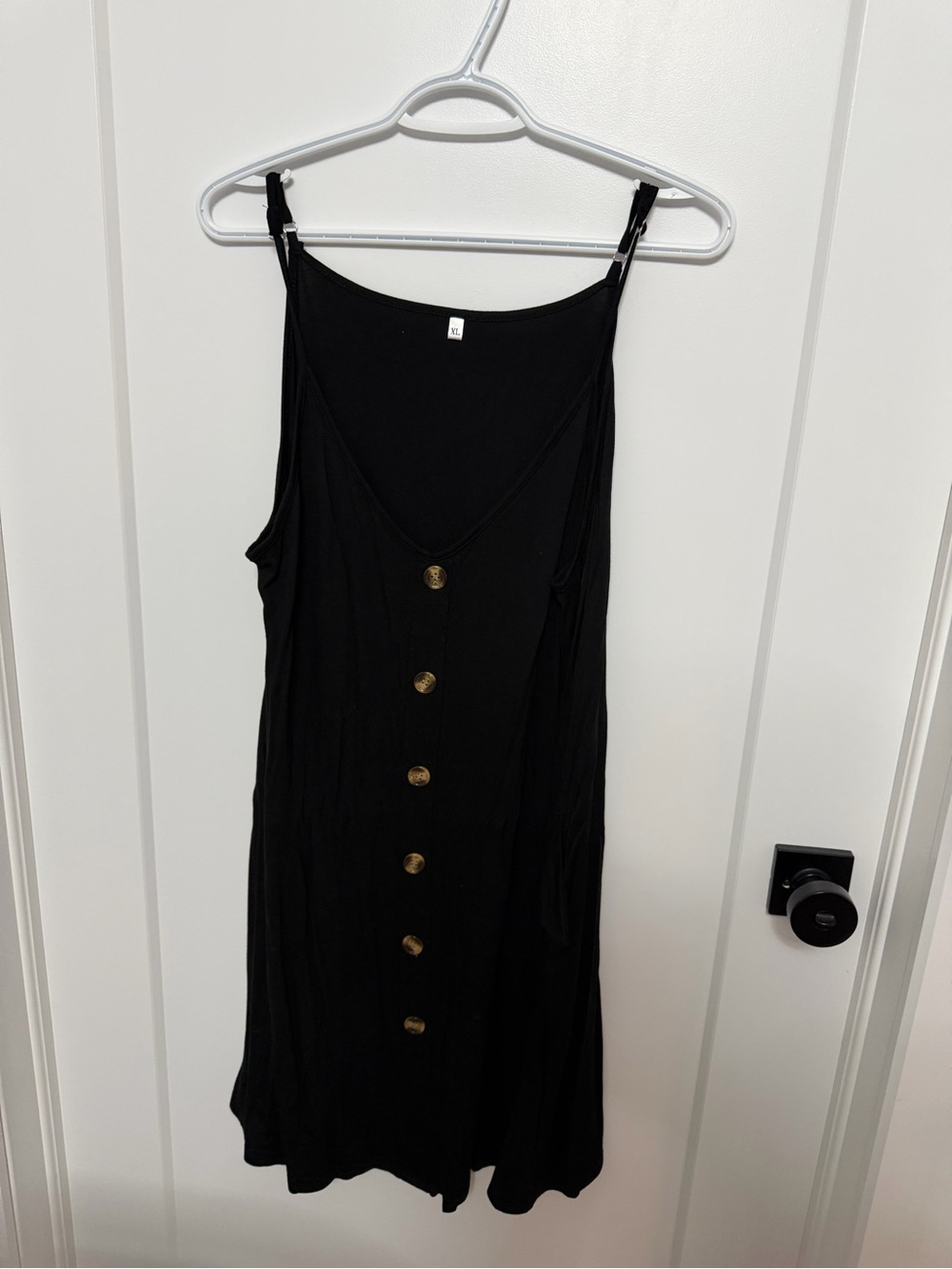 Black Button-Front Women's Tank Dress